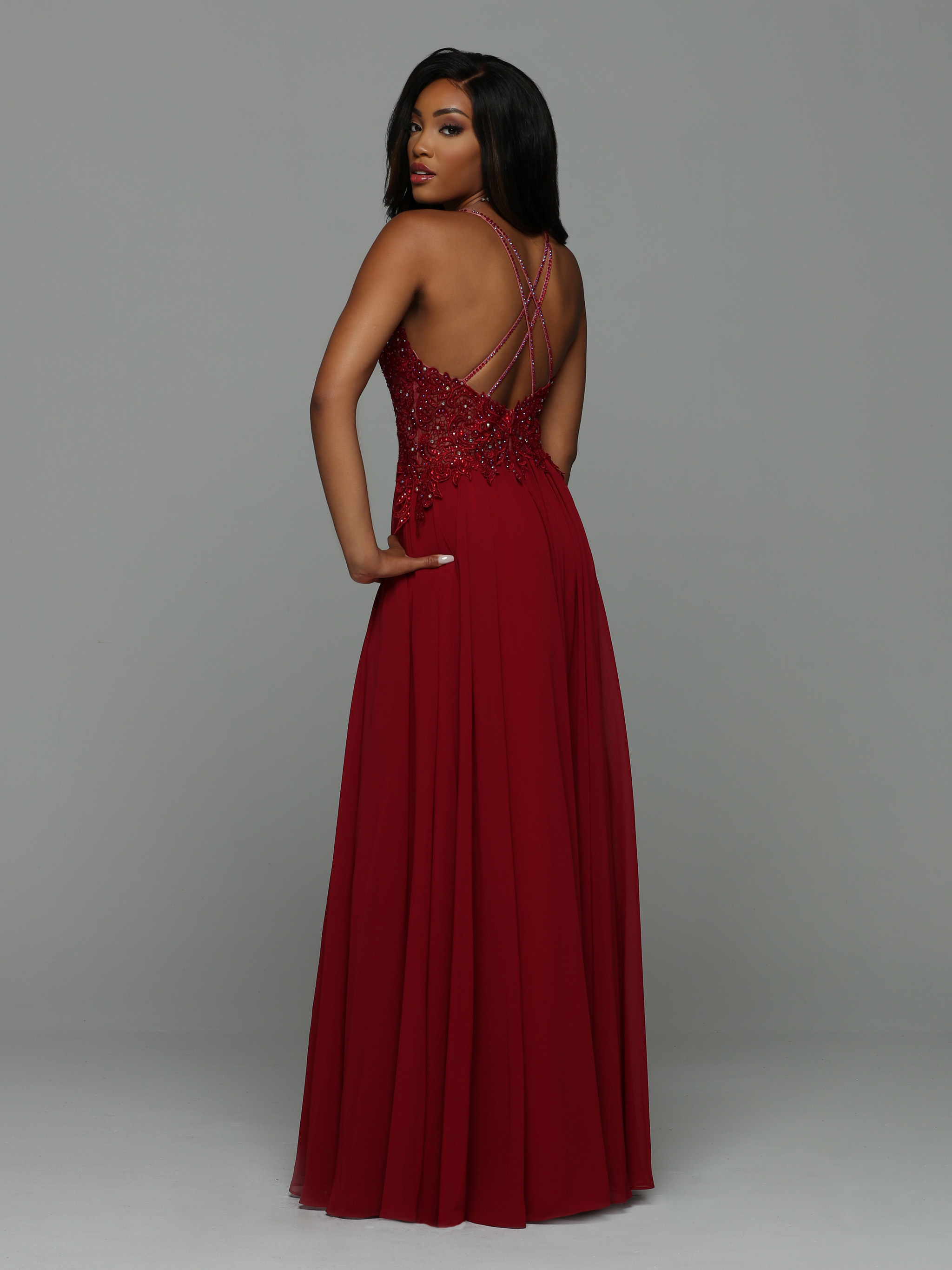 Long burgundy red prom dress with hot sale embroidered bodice