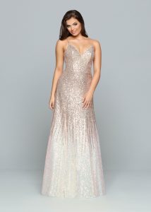 Metallic Gold & Cream Sparkle Prom Dress: Style #72192