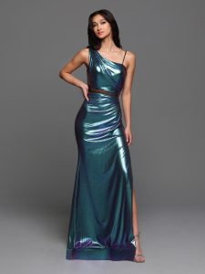 Jersey Knit Fit & Flare Prom Dresses for 2023: Magic Blue Sparkle Prom Style #72234