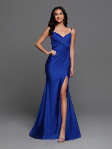 Jersey Knit Fit & Flare Prom Dresses for 2023: Cobalt Blue Sparkle Prom Style #72297