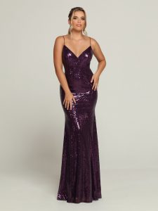 Sequin Fit & Flare Prom Dresses from DaVinci Bridesmaids: Style #60503