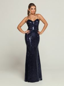 Sequin Fit & Flare Prom Dresses from DaVinci Bridesmaids: Style #60513